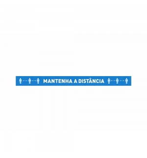 Sinalética MANTENHA A DISTÂNCIA Vinil Chão 1000x100mm