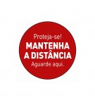 Sinalética MANTENHA A DISTÂNCIA Vinil Portas 347x347mm