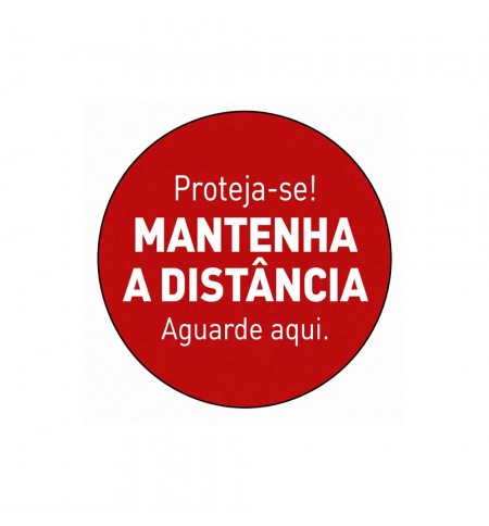 Sinalética MANTENHA A DISTÂNCIA Vinil Portas 347x347mm