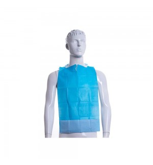 Babete para Adulto Descartável em Plástico Azul 500un