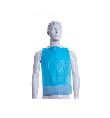 Babete para Adulto Descartável em Plástico Azul 500un