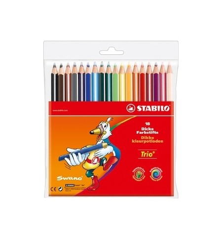 Lápis Cor 18un Carteira Plástica Stabilo Color 18cm