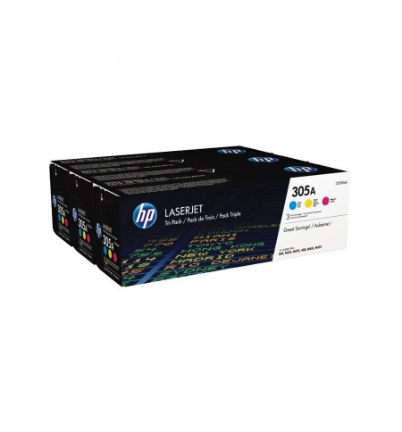 Pack Toners HP 305A 3 Cores CF370AM 2600 pág.
