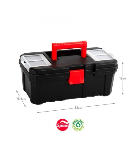 Caixa de Ferramentas 32x18x13,5cm Preto e Vermelho