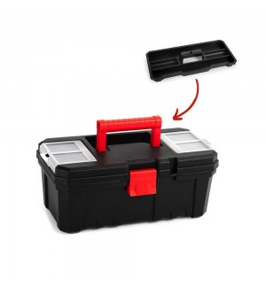 Caixa de Ferramentas 32x18x13,5cm Preto e Vermelho