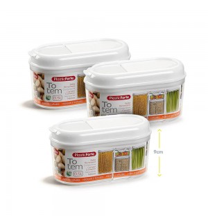 Caixa Multiusos 500ml Plástico c/Tampa Totem Branco 3un