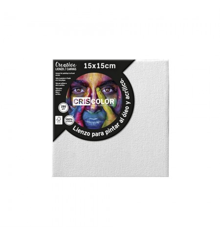 Tela 15x15cm Moldura Madeira 100% Algodão 1un
