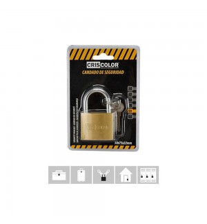 Cadeado 50x75mm Dourado com Chaves