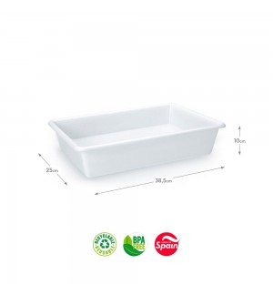 Tabuleiro Hotelaria 38,5x25x10cm 6L Branco