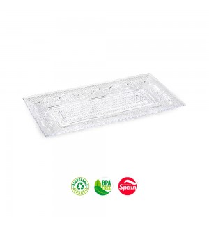 Travessa Plástico Reutilizável Cristal 15x28,5cm