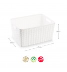 Caixa Arrumação Rattan Nº5 18L Branco