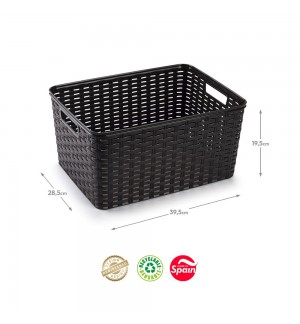 Caixa Arrumação Rattan Nº5 18L Wengue