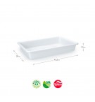 Tabuleiro Hotelaria 43,5x28x7,5cm 9L Branco