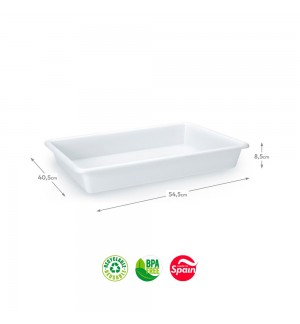 Tabuleiro Hotelaria 40,5x54,5x8,5cm 13L Branco