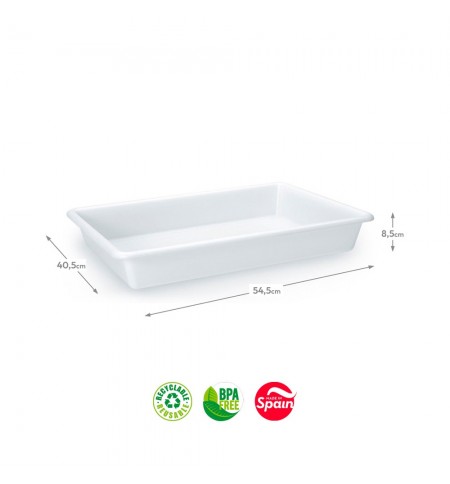Tabuleiro Hotelaria 40,5x54,5x8,5cm 13L Branco