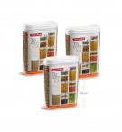 Caixa Multiusos 1500ml Plástico c/Tampa Totem Branco 3un