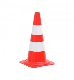 Cone Sinalização Branco e Vermelho 50cm