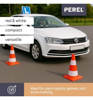 Cone Sinalização Branco e Vermelho 50cm