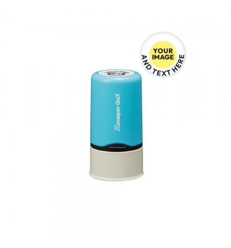 Carimbo Objetos Redondo Name Stamp Azul PERSONALIZADO 1un