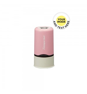 Carimbo Objetos Redondo Name Stamp Rosa PERSONALIZADO 1un