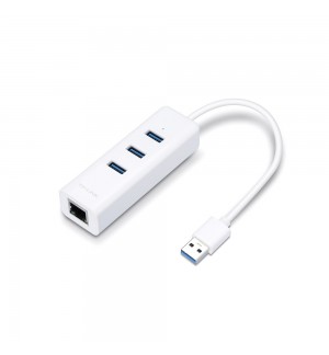 Adaptador USB-A 3.0 para Ethernet Gigabit + 3 Portas USB-A