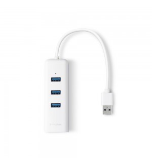 Adaptador USB-A 3.0 para Ethernet Gigabit + 3 Portas USB-A
