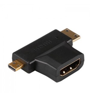 Adaptador HDMI A Fêmea / HDMI C Macho / micro-HDMI D Macho