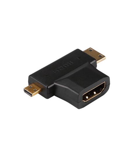 Adaptador HDMI A Fêmea / HDMI C Macho / micro-HDMI D Macho