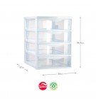 Bloco 4 Gavetas Plástico Easy 36,5x26x37cm Branco