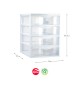 Bloco 4 Gavetas Plástico Easy 36,5x26x37cm Branco