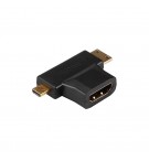 Adaptador HDMI A Fêmea / HDMI C Macho / micro-HDMI D Macho