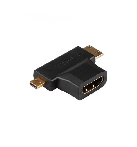 Adaptador HDMI A Fêmea / HDMI C Macho / micro-HDMI D Macho