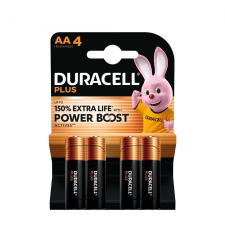 Pilhas AA LR06 Alcalinas 1.5V Power Boost Duracell Plus 4un