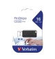 Pen Drive 16GB USB-A 2.0 VERBATIM PINSTRIPE Preto