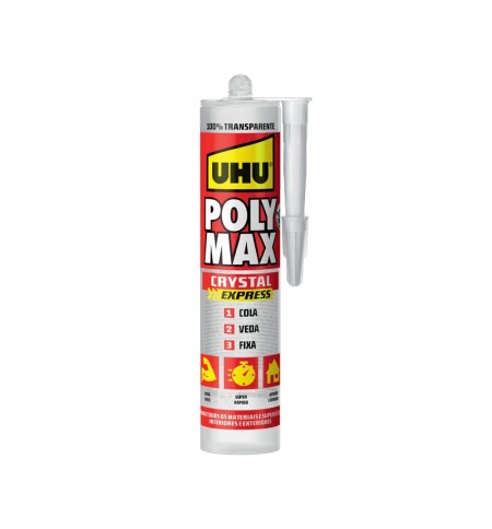 Cola e Veda Poly Max Cristal Express Transparente UHU 300g