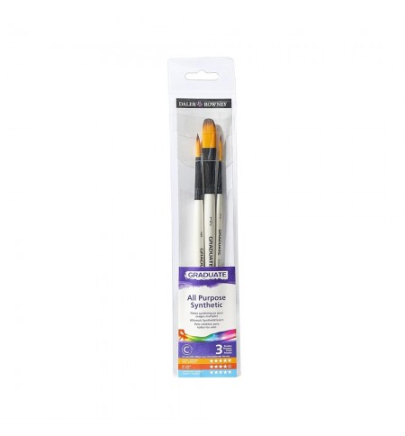 Pack Pincel Aguarela Redondo Oval Liner 3un
