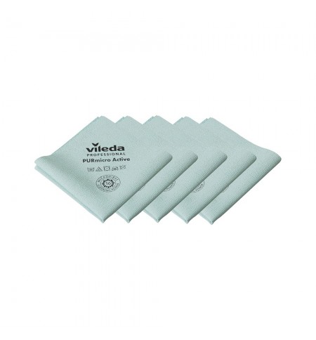 Pano Microfibra PURmicro Active 38x35cm Vileda Pro Verde 5un