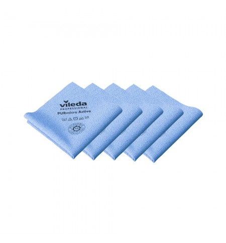 Pano Microfibra PURmicro Active 38x35cm Vileda Pro Azul 5un