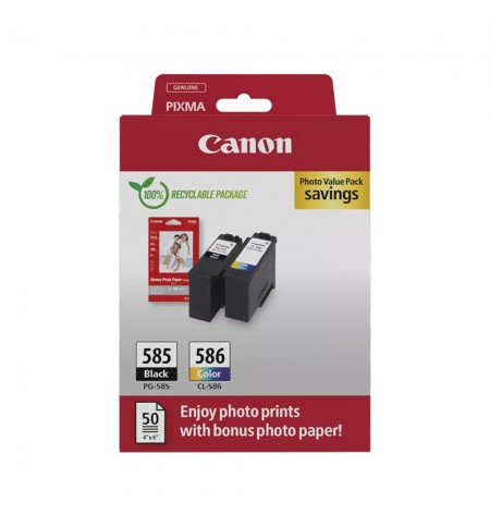 Pack Tinteiros Canon 585/586 Preto/Color 6205C004