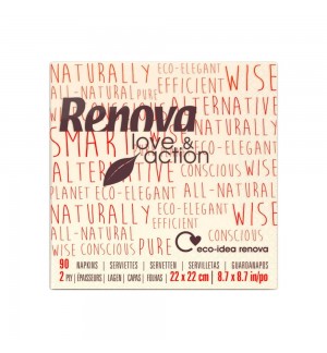 Guardanapos 22x22 2Fls Reciclados Love&Action Renova 90un