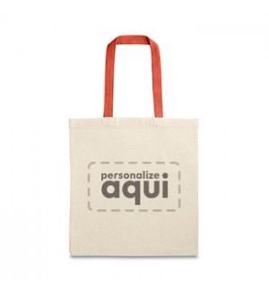 Saco de Compras 100% Algodão Alças em Vermelho Compridas