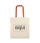 Saco de Compras 100% Algodão Alças em Vermelho Compridas