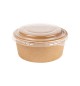 Saladeiras 750ml Cartão Redondo Cor Kraft com Tampa PET 25un