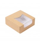 Caixa Cartão Kraft c/Janela Sushi 10x10x4cm 50un