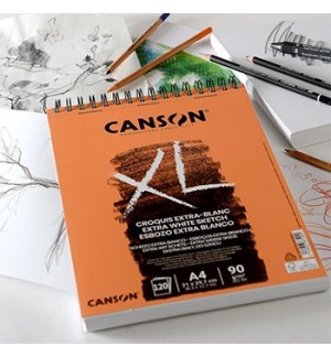 Bloco Espiralado Canson XL Extra Blanc A4 90g 120Fls