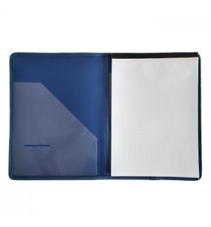 Capa A4 com Bloco de Notas e Bolsa Interior Azul
