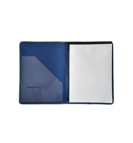 Capa A4 com Bloco de Notas e Bolsa Interior Azul
