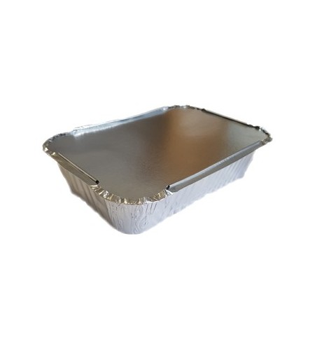 Embalagem Alimentar Alumínio 1125ml Retangular c/Tampa 100u