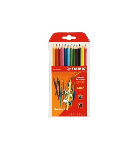 Lápis Cor 12un Carteira Plástica Stabilo Color 18cm