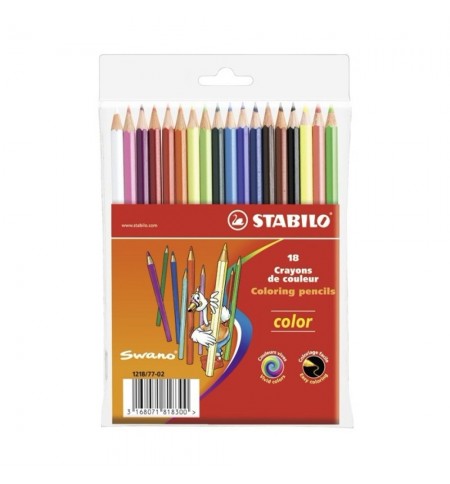 Lápis Cor 18un Carteira Plástica Stabilo Color 18cm